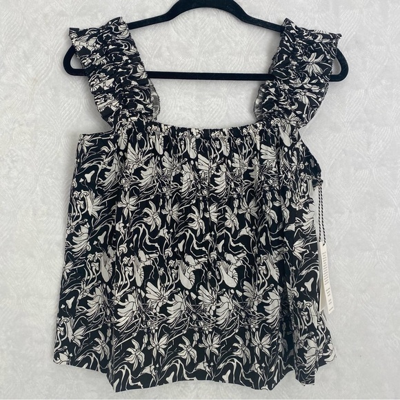 St. Roche NWT Woodrow Top Cropped Organic Cotton Women 10 Floral Mushroom Print - Picture 8 of 16
